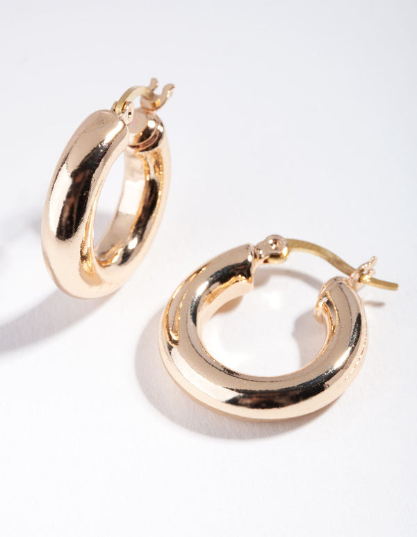 Gold Simple Circle Hoop Earrings