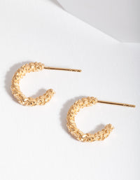 Gold Plated Sterling Silver Coral Hoop Earrings - link has visual effect only