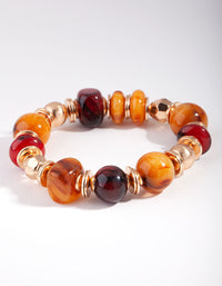 Red Mixed Resin Bead Bracelet - link has visual effect only