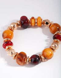 Red Mixed Resin Bead Bracelet - link has visual effect only