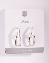 Silver Plated Chain Link Earrings - link has visual effect only