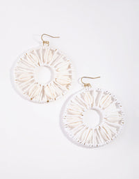 White Shell Disc Drop Earrings - link has visual effect only