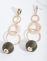 Gold Graduating Green Ring Drop Earrings - link has visual effect only