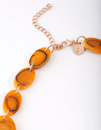 Gold Orange Triangle Resin Collar Necklace - link has visual effect only