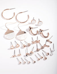 Rose Gold Mixed Heart Earring 16-Pack - link has visual effect only