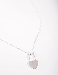 Sterling Silver Love Heart Lock Necklace - link has visual effect only