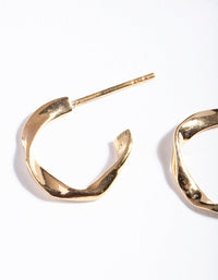 Gold Plated Sterling Silver Twist Open Hoop Earrings - link has visual effect only