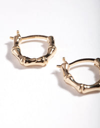 Gold Plated Sterling Silver Mini Bamboo Hoop Earrings - link has visual effect only