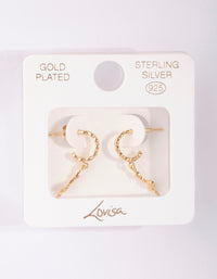 Gold Plated Sterling Silver Textured Snake Huggie Earrings - link has visual effect only