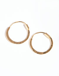 Gold Plated Sterling Silver Hammered Hoop Earrings - link has visual effect only