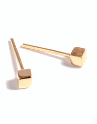 Gold Plated Sterling Silver Mini Cube Stud Earrings - link has visual effect only