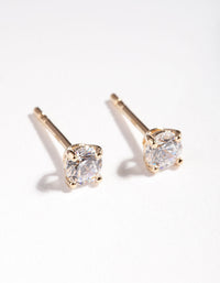 Gold Plated Sterling Silver Cubic Zirconia 1/4 Carat Stud Earrings - link has visual effect only