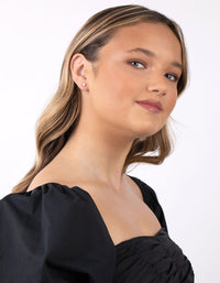 Gold Plated Sterling Silver Cubic Zirconia 1/4 Carat Stud Earrings - link has visual effect only