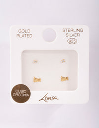 Gold Cubic Zirconia Love St Pack Earring - link has visual effect only