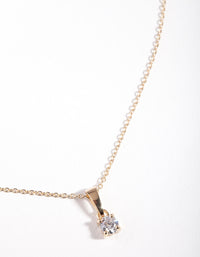 Gold Plated Sterling Silver Cubic Zirconia 1/4 Carat Bale Necklace - link has visual effect only