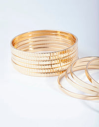 Gold Plain & Pattern Bracelet Pack - link has visual effect only