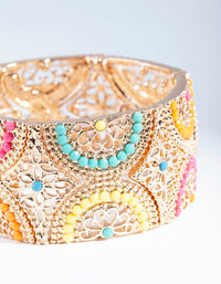 Antique Gold Bright Filigree Diamante Mix Bracelet - link has visual effect only
