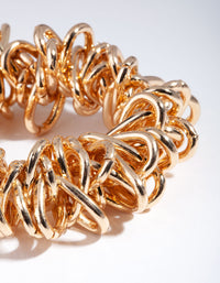 Gold Chunky Link Bracelet - link has visual effect only