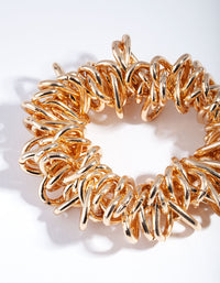Gold Chunky Link Bracelet - link has visual effect only