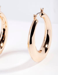 Gold Classic Smooth Hoop Earrings - link has visual effect only