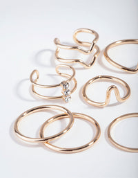 Gold Multi Band Ring 8-Pack - link has visual effect only