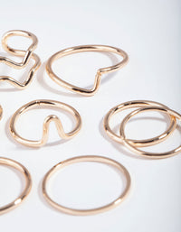 Gold Multi Band Ring 8-Pack - link has visual effect only