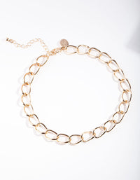 Gold Textured Chain Choker - link has visual effect only