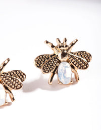 Gold Diamante Dee Stud Earrings - link has visual effect only