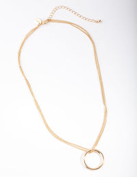 Gold Open Hoop Necklace - link has visual effect only