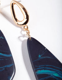 Gold Blue Irregular Drop Earrings - link has visual effect only