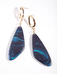 Gold Blue Irregular Drop Earrings - link has visual effect only