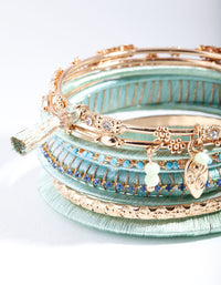 Rose Gold Aqua Wrap Bracelet 9-Pack - link has visual effect only