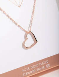 Rose Gold Plated Sterling Silver Open Heart Necklace - link has visual effect only