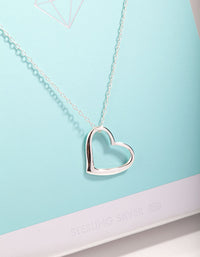 Sterling Silver Open Heart Necklace - link has visual effect only