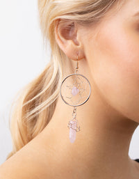 Rose Gold Dreamcatcher Rose Quartz Earrings - link has visual effect only