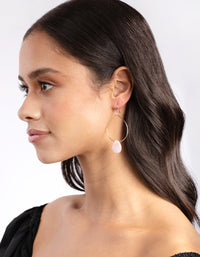 Rose Gold Rose Quartz Teardrop Stone Earrings - link has visual effect only
