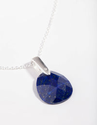 Sterling Silver Faceted Lapis Pendant Necklace - link has visual effect only