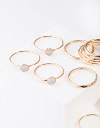 Gold Moonstone Textured Fine Ring 1Pack - link has visual effect only