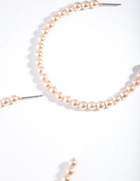Rose Gold Mini Pearl Bead Earrings - link has visual effect only