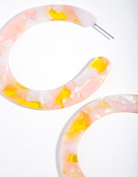 Pink Swirling Acrylic Hoop Earrings - link has visual effect only
