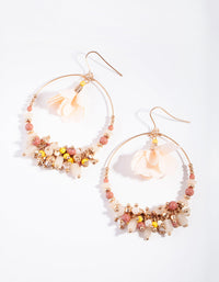 Gold Flower Centre Disc Earrings - link has visual effect only