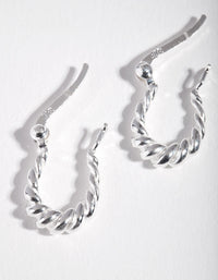 Sterling Silver Mini Twist Creole Earrings - link has visual effect only