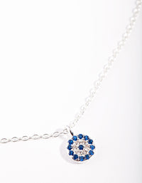 Sterling Silver Evil Eye Disc Necklace - link has visual effect only