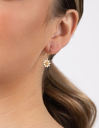 Gold Plated Sterling Silver Daisy Drop Earrings - link has visual effect only