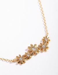 Gold Plated Sterling Silver Diamante Daisy Necklace - link has visual effect only