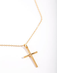 Sterling Silver Gold Diamante Cross Necklace - link has visual effect only