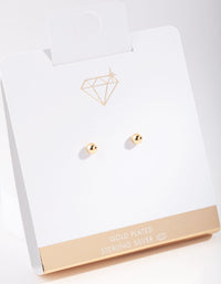 Gold Plated Sterling Silver 4mm Ball Stud Earrings - link has visual effect only