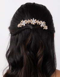 Gold Classic Diamante Flower Comb - link has visual effect only