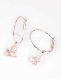 Rose Gold Butterfly Catseye Hoop Earrings - link has visual effect only