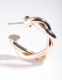 Rose Gold Medium Rope Hoop Earrings - link has visual effect only